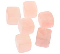 WRITWAA Lot de 6 Cubes glaçons réutilisables en pierre de quartz rose pour whisky, 1,5-2 cm, pour boissons à la maison et au restaurant