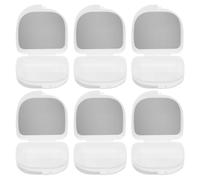 WRITWAA Lot de 6 étuis de rangement de voyage pour prothèses dentaires avec miroir, boîtier fin pour prothèses dentaires, étui de protection dentaire portable, conteneur de rangement pour de