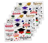 WRITWAA Lot De 6 Feuilles D'Autocollants De Tatouage Temporaires Pour La Saison Des Diplômes Décorations Réalistes Pour Le Corps Des Filles Autocollants UV Pour Enfants Émulsion