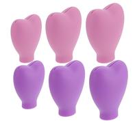 WRITWAA Lot de 6 Housses de Pinceaux de Maquillage en Silicone Imperméables Protège-Pinceaux Anti-Poussière Couleurs Rose et Violet Taille Compacte Rangement Séchage des Pinceaux