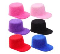 WRITWAA Lot De 6 Mini Chapeaux En Velours, Petit Accessoire De Décoration Diy, Léger Et Réaliste, Pour Maison De Poupée, Bricolage Créatif, Couleur Variée, Taille Petite
