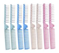 WRITWAA Lot de 8 Peignes Pliables Double Tête Antistatiques pour Cheveux Longs et Bouclés, Format Mini Compact, Usage Voyage, Assortiment Couleurs Aléatoires Couleur Aléatoire