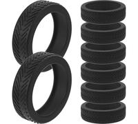 WRITWAA Lot de 8 Protège-Roues de Valise en Caoutchouc Housses de Roues de Valise Anti-Bruit et Protection de Sol Couleur Noir Compatibles de Voyage Accès S S Pratiques pour Bagages