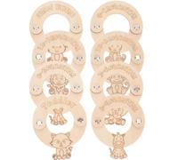 WRITWAA Lot de 8 Séparateurs en Bois pour Vêtements de Bébé Organiseurs de Penderie pour Nourrisson Indication de Mois pour Trier et Ranger Les Habits de Tout-Petit