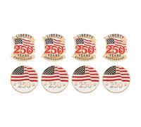 WRITWAA Lot de 8 Set de Épinglettes Patriotiques en Métal Émaillé, Drapeau Américain 2026, 4 Modèles, Broches Légères pour Fête de L'indépendance, Insignes Costume et Accessoires