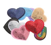 WRITWAA Lot de 9 Écussons Autocollants de Cœur à Sequins Appliqués Souples pour Vêtements Jeans et Vestes Décor DIY pour Paquet Chapeaux et Accessoires Patchs à Coudre et Coller