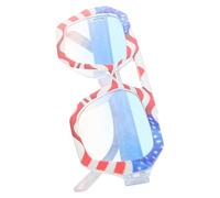WRITWAA Lunettes de Soleil en PC à Double Pont Patriotiques Monture Carrée à Motifs, Design Irrégulier Lors des Célébrations 4 Juillet Ambiance Estivale