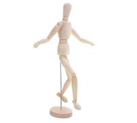 WRITWAA Mannequin en Bois Articulé pour Dessin 16 Pouces, Modèle de Croquis Humain Flexible, Aide Éducative Facile à Peindre, Décoration pour Bureau et Maison