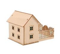 WRITWAA Maquette de Maison en Bois Pré-assemblée Puzzle Modèle Cabane en Bois Soi-même Décoration Bureau Artisanale Kit Construction Chalet Miniature Adultes Modèle Maison Campagne