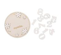 WRITWAA Marqueurs Mensuels Décoratifs en Bois Blanc Petites Marguerites Panneau d'Annonce de Naissance pour Bébé -Né Accessoire Photo Léger pour Crèche et Souvenirs de Croissance