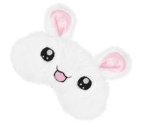WRITWAA Masque de Sommeil Cache-œil en Peluche Blanche Bande Élastique Confortable, Léger et Doux pour Voyage et Travail