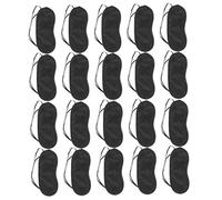 WRITWAA Masque Oculaire Jetable 20 Pièces en Polyester Noir Confortable Yeux, Soulage la Pression, Sieste Bureau Midi