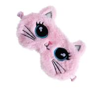 WRITWAA Masque pour les yeux pour chats pour enfants bandeau de dessin animé cache-oeil pour enfants faire la fête masque yeux masque oculaire endormi dormir les yeux bandés Peluche rose