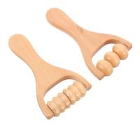 WRITWAA Masseur de Pieds Ergonomique en Bois Naturel 2 Pcs Rouleaux à Points D'acupression, Outil de Massage pour Cou, Épaules et Dos, Accessoire Léger et Portable pour Relaxation