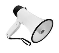 WRITWAA Mégaphone avec Dragonne Amplificateur Portable Voix en Plastique Blanc Sortie Puissante, Faible Consommation, Son Stable, Longue Autonomie, pour Événements Extérieurs et