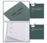 WRITWAA Mini Agenda Hebdomadaire 2026 A7 Fin et Léger Format Poche, Carnet de Planification Quotidienne Notes, Couverture Vert Foncé, Agenda Portable pour Organisation Bureau et Gestion