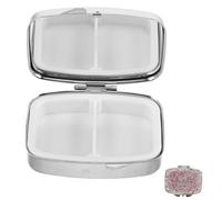 WRITWAA Mini Pilulier Élégant Rhinestones Organisateur de Portable avec Compartiments Séparés Boîte de Rangement pour Bijoux pour Voyage et Usage