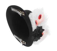 WRITWAA Mini Top Hat Hairpin avec Oreilles de Lapin Gothiques et Fleur Oculaire Barrette Halloween pour Filles et Femmes Accessoire Costume pour Fête de Noël et Cosplay