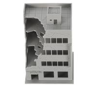 WRITWAA Modèle D'assemblage 1:144 de Bâtiment Miniature en Plastique Design Ravagé, Réalisme Amélioré et Montage Facile pour Décor Ferroviaire et Cité des Ruines