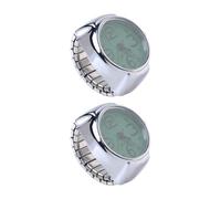 WRITWAA Montres à Bague Créatives pour Couples 2pcs en Métal Affichage Mini Heure et Grands Chiffres, Présent Unique pour Femmes et Hommes