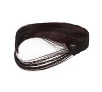 WRITWAA Morceau morceau de agrafe Couverture extensions de cheveux châtain clair postiches sombre clips coup pour les femmes pince à cheveux frange noire Coffee