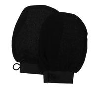 WRITWAA Moufles De Gommage Corporel Exfoliants De Bain, 2 Pièces, Taille Unique, En Fibre Humaine Noire Monodouche, Pour Enlever Les Peaux Mortes, Exfoliation Et Massage Spa