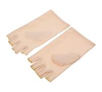 WRITWAA Moufles de Protection UV pour Manucure sans Doigts Taille Unique Beige Demi-doigts pour Manucuriennes Salon et Usage Domestique