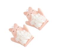 WRITWAA Moufles Exfoliants Bain Bébé Lot de 2, Taille, Double Face Exfoliation Douce, Couleur Rose Clair, Adaptés Peaux Sensibles, Massage Revigorant pour Toute la Famille