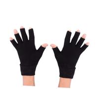 WRITWAA Moufles Hydratants en Gel pour Mains 1 sans Doigts Spa Soins Peau Hydratation Intense Couleur Noire