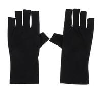 WRITWAA Moufles UV de Protection pour Manucure en Gel, Tissu Polyester Respirant, Coupe Ajustée, pour Application Gel Ongle Salon, Noire