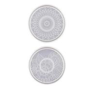 WRITWAA Moule à sous-Verres Rond en Silicone 2pcs pour Résine Époxy, Réutilisable et Haute Transparence, pour Fête de Thé L'après-midi