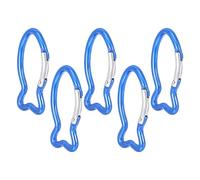 WRITWAA Mousquetons de Sécurité Forme Poisson Lot de 5 en Alliage D'aluminium Clip Rapide et Facile pour Activités de Camping et Randonnée en Plein Air