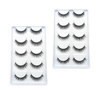 WRITWAA Noir 10 Paires de Faux Naturels et Réalistes en Fibre Chimique Faciles à Utiliser pour Maquillage Professionnel et Usage Personnel