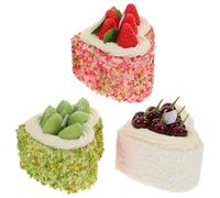 WRITWAA Nourriture factice réaliste 3pcs Forme de cœur en écume pour décoration intérieure et Accessoires de pâtisserie