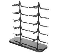 WRITWAA Organisateur de Lunettes de Soleil Noir 10 Paires, Support à Lunettes à Double Rangée Démontable, Présentoir Multifonction pour Rangement Maison et Boutique, Porte-lunettes