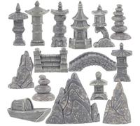 WRITWAA Ornement en Résine de Pagode Miniature pour Décoration de Bonsaï D'intérieur, Design Exquis Détails Fins, Portable pour Salon ou Table de Sable Plusieurs Styles