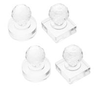 WRITWAA Outil Tampon pour Fard à Paupières 4 Pièces, Presse à Mouler Plastique Transparent, Formats Carré 9 Compartiments et Rond 27 Mm, Accessoire Maquillage Yeux pour Retouches Précises