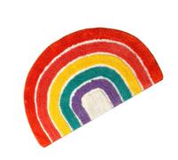 WRITWAA Paillasson Arc en Ciel Antidérapant en Polyester Semi-Circulaire Design Cartoon pour Salle de Bain et Salon Pratique et Décoratif