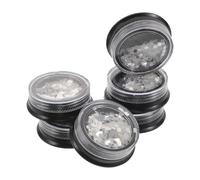 WRITWAA Paillettes Adhérence Solide de Flocons pour Ongles Argentées Finition Miroir Brillante 6 Pièces pour Nail Art DIY en Salons ou Loisirs Créatifs