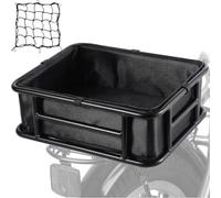 WRITWAA Panier à Vélo Arrière en Tissu Oxford avec Filet de Chargement Élastique, Léger et Résistant Transport Sécurisé Lors de Balades en Famille