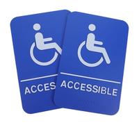WRITWAA Panneau D'accessibilité Bleu pour Parking et Entrée, Conforme Ada Braille, Résistant aux Intempéries, Plastique Solide, Lot de 2 Pièces pour Bureau ou Restaurant