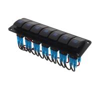 WRITWAA Panneau de Commande à Bascule 7 Gang Noir avec Indicateurs LED Intégrés, Étanche en Plastique et Alliage, pour Accessoires Automobiles et Marins, Projet de Modification Automobile