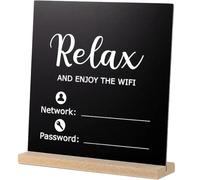 WRITWAA Panneau Wifi en Bois Double Face 215 X 215 CM pour Maison et Bureau Tableau Noir Réutilisable pour Mot de Passe Signe de Mot de Passe Wifi pour Invités et Espaces Commerciaux