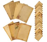 WRITWAA Papier à Lettres Vintage en Kraft Épais 24pcs pour Notes et Poèmes, Cartes de Vœux Pratiques en Différentes Couleurs pour Amis Amateurs D'écriture