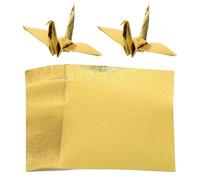 WRITWAA Papier Origami Carré 10cm Or 100 Pièces pour Loisirs Créatifs Diy, Entraînement Dextérité et Développement Cérébral, pour Projets Artistiques et Interaction Parent-garçon et