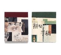 WRITWAA Papier Scrapbooking Vintage 365 Feuilles par Carnet Papier Décoratif à Motifs Rétro Artisanal pour Journal Intime Carnet DIY Décoration Créative