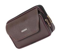 WRITWAA Paquet Banane Cuir Marron pour Homme, Petite Pochette Zippée Multifonctionnelle, Portefeuille Compact et Résistant, pour Voyages, Sports de Plein Air et Usage Quotidien