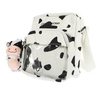 WRITWAA Paquet Bandoulière Femme à Motif Vache en Toile Polyester avec Couture Lisse, Pratique Courses ou Voyage, Style Décontracté pour Fille Couleur Aléatoire