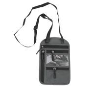WRITWAA Paquet Bandoulière Multifonction RFID pour Passeport et Cartes Pochette Portable en Tissu Polyester Couleur Gris Foncé Format Compact Voyage et Usage Extérieur