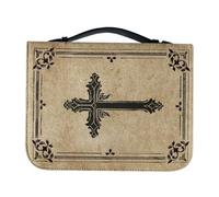 WRITWAA Paquet pour Bible en Pu avec Croix Imprimée, Pochette Rectangulaire Kaki pour Protection et Rangement Polyvalent, pour Collections Privées ou Services Religieux